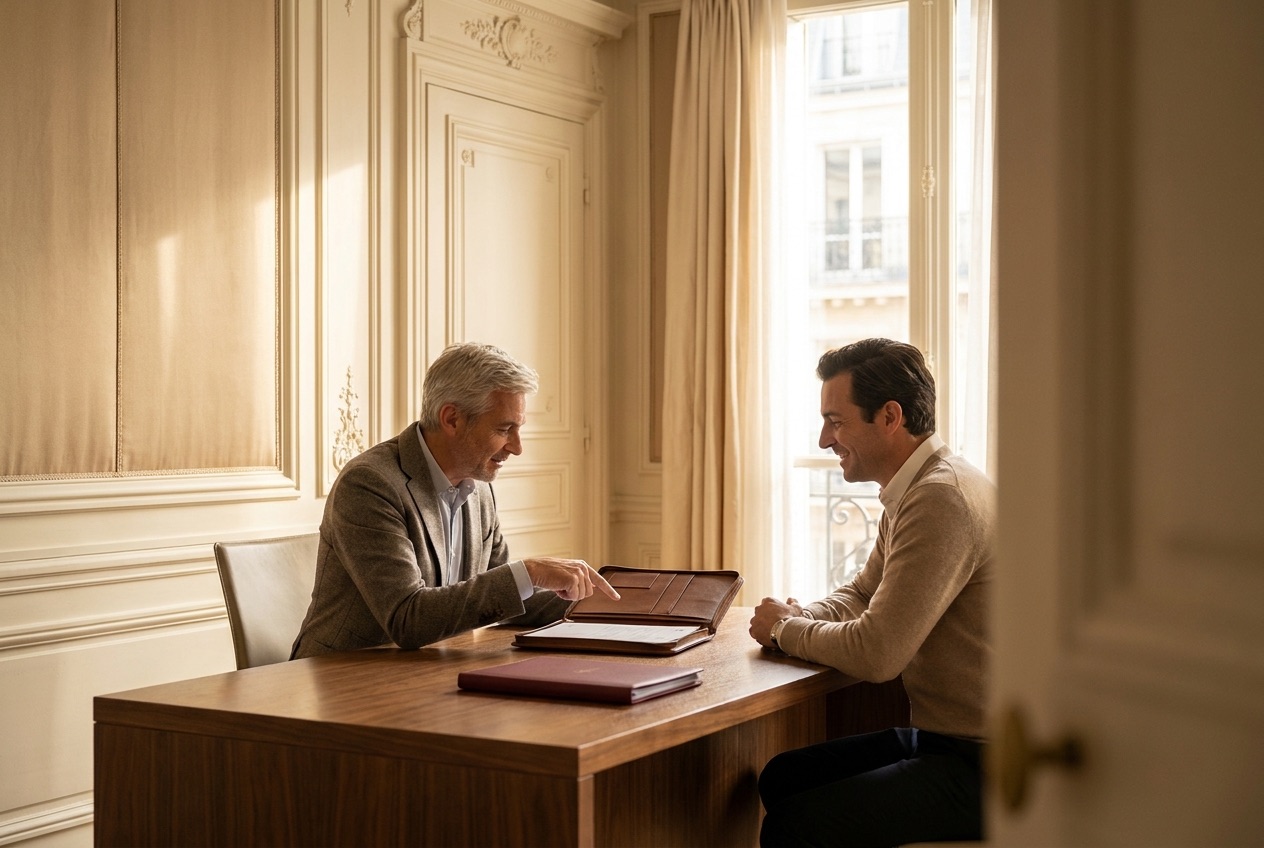 Conseiller en gestion de patrimoine avec un client